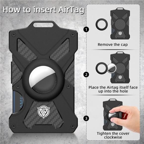 Airtag Wallet(No Airtag) with Clear ID Card Holder, Slim Wallet with Airtag - Picture 4 of 7